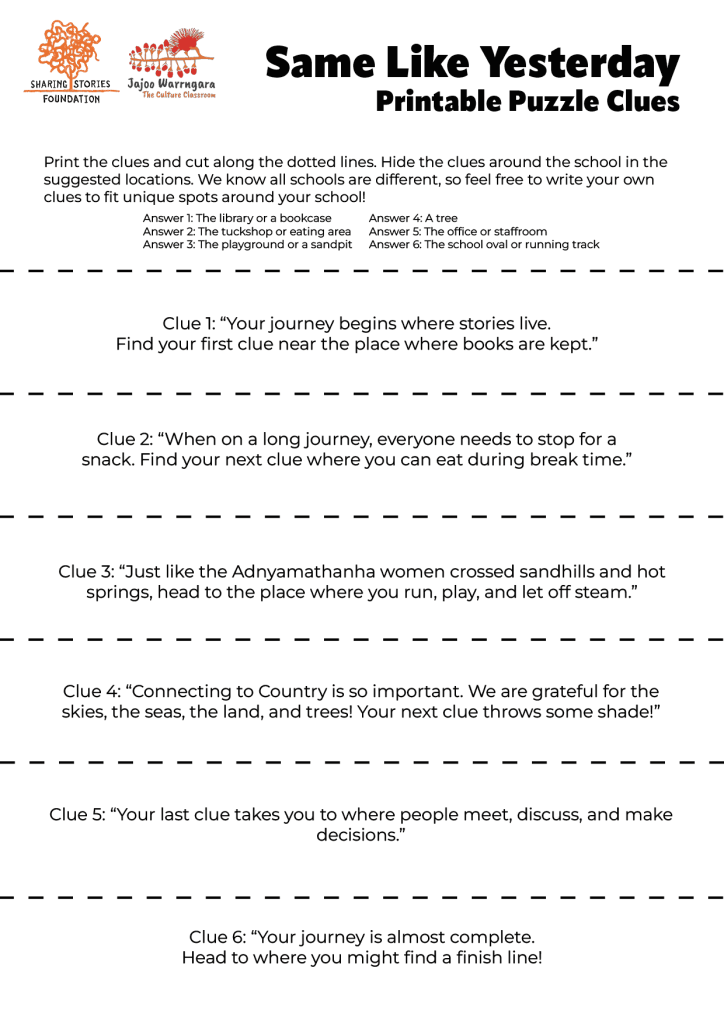 Puzzle Clues Worksheet